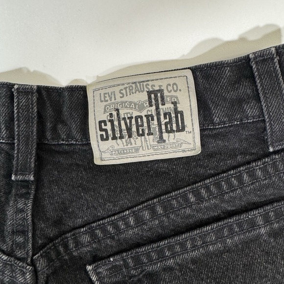 Vintage Levi's Silvertab Loose Black Jeans Womans Sz 26x30 7/8 Baggy Y2K Denim - Picture 7 of 12